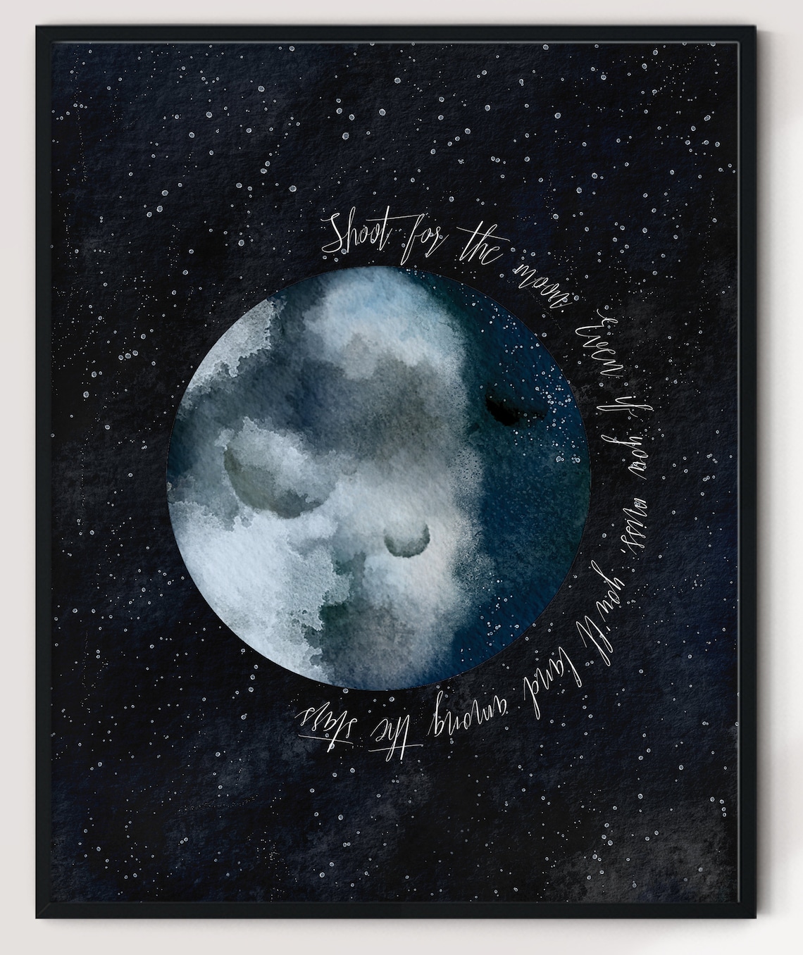 Shoot for the Moon Inspirational Quote, Space Poster - Image 3