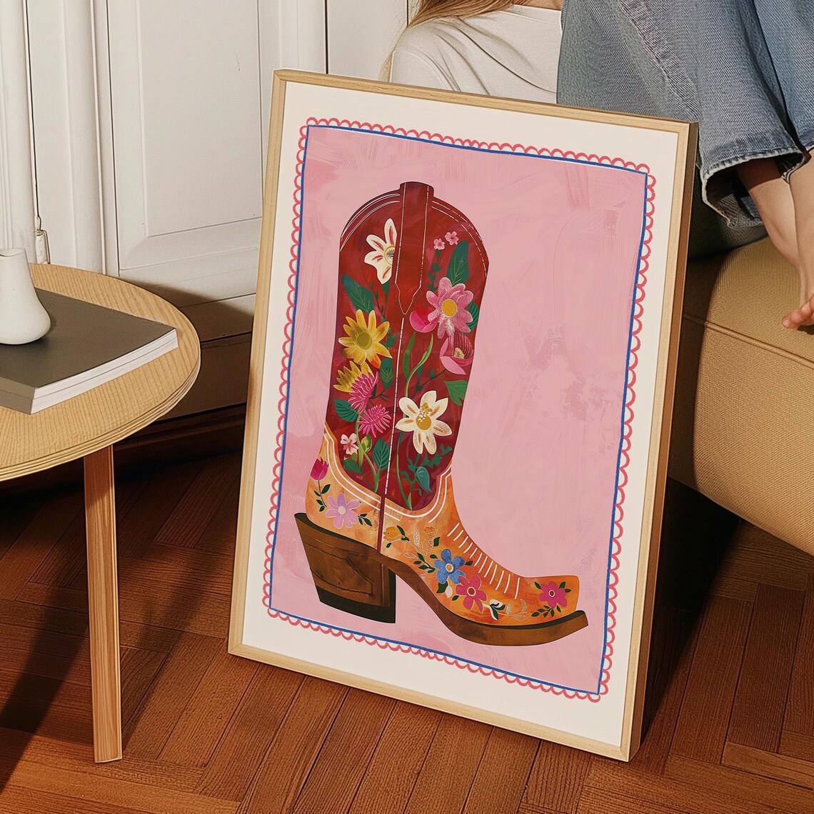 Cowboy Boots Vintage Western Poster, Southern Wall Art - Image 3
