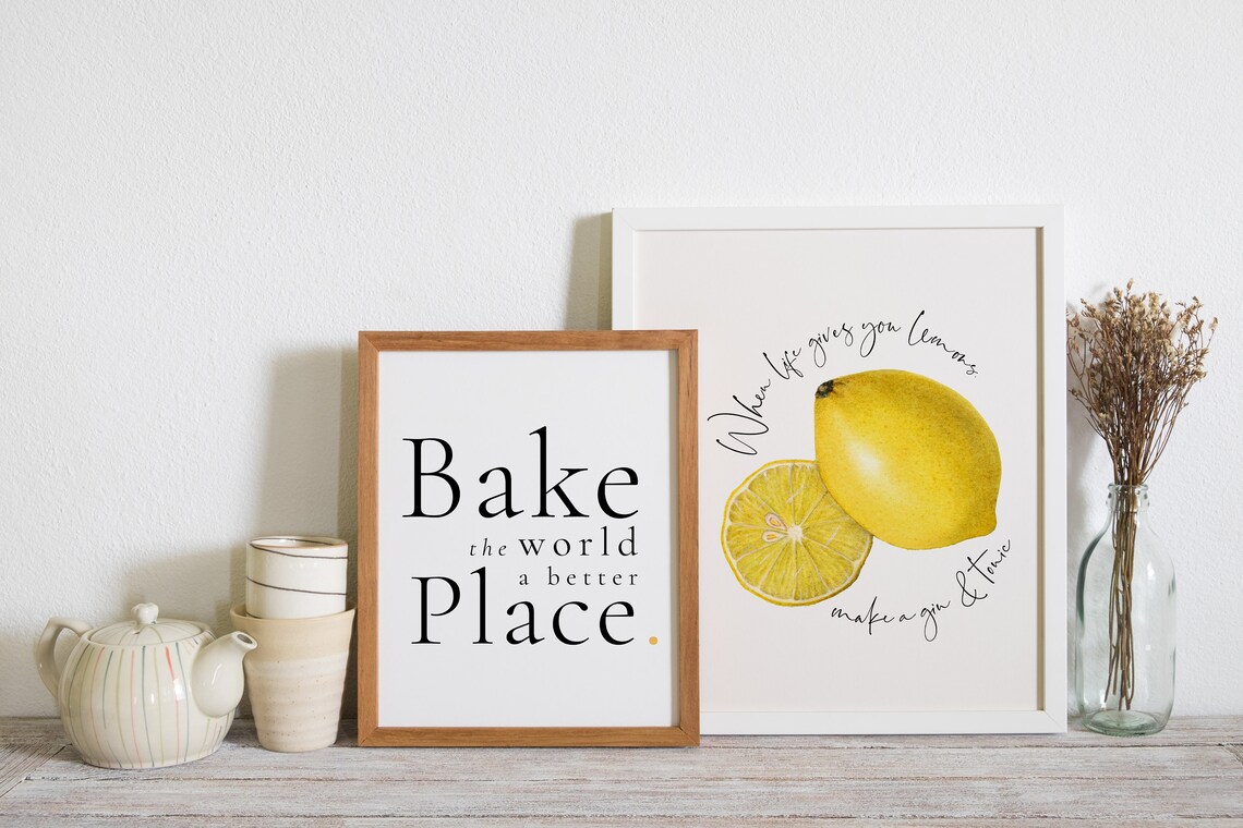 Bake The World A Better Place, Kitchen Wall Art Print - Image 3