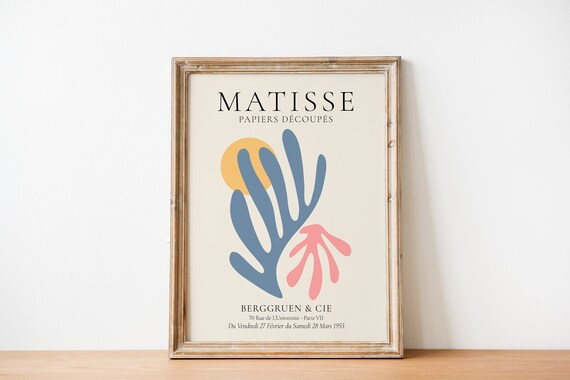 Matisse Papiers Decoupes Coral Cut Paper Shapes Mid Century Exhibition Poster