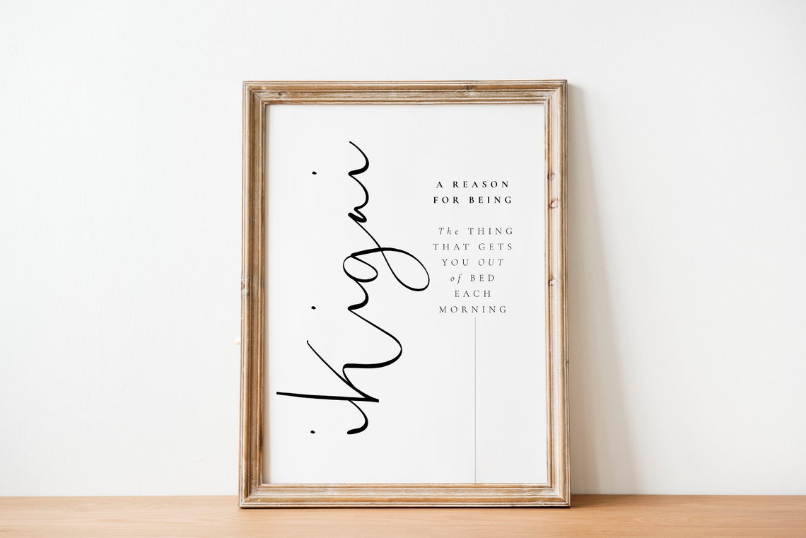 Ikigai Definition A Reason For Being Japanese Word Wall Art Print
