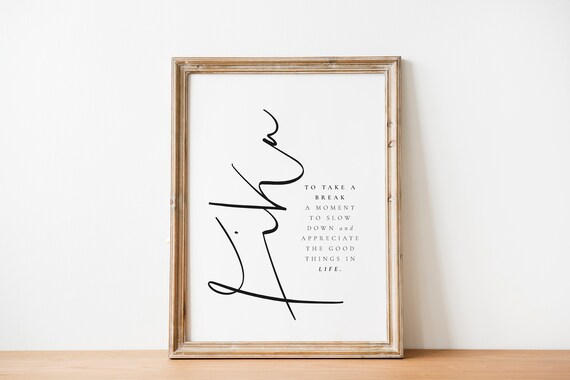 Fika Definition Print Swedish Poster Scandinavian Art Scandi Decor Nordic Life Definition Aesthetic House Wall Art Home Trendy Decor