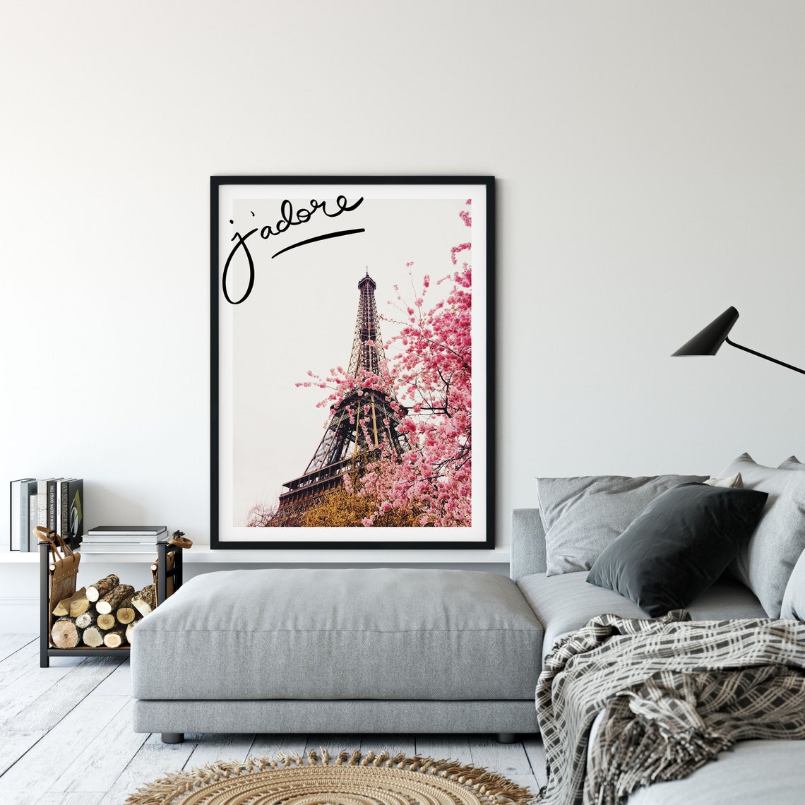 Paris Eiffel Tower Pink Cherry Blossom Spring J Adore Poster - Image 4