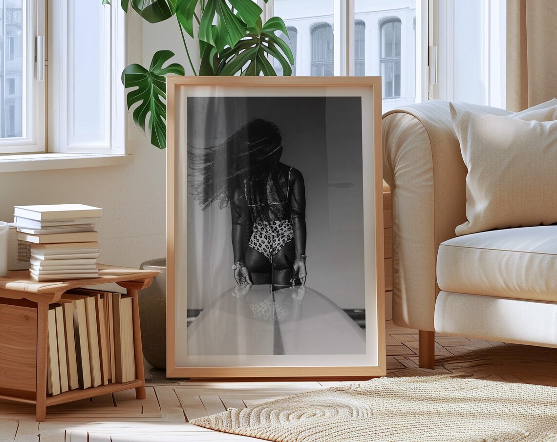 Dynamic Surfer Silhouette, Surf Culture Beach Lifestyle