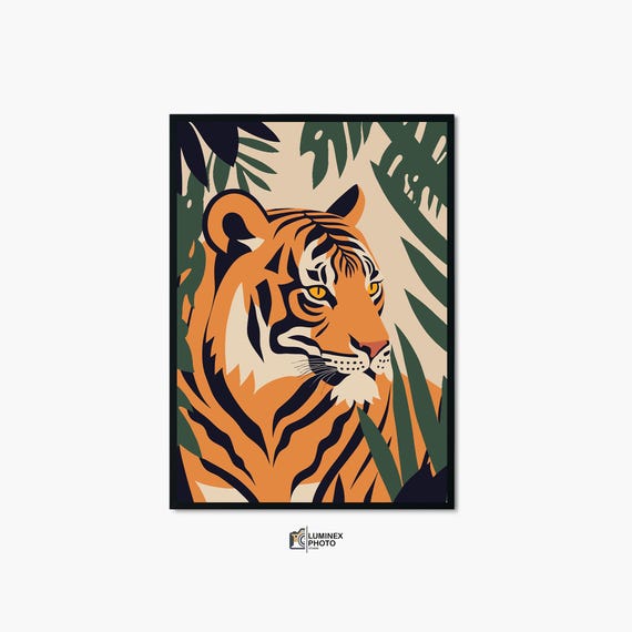 Abstract Tiger Photography Print Scandinavian Wall Art Downloadprintable Modern Dcor