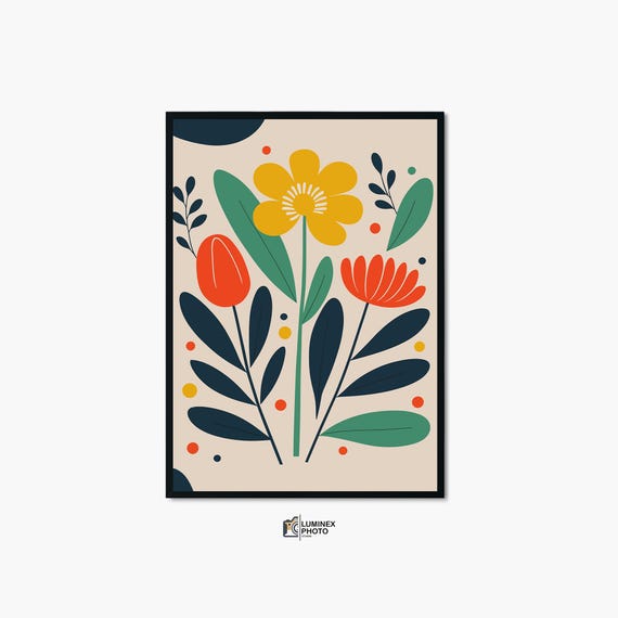 Instant Art Illustrationabstract Floral Photography Print Scandinavian Wall