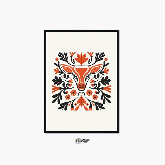 Nordic Baby Deer Abstract Scandinavian Art Print