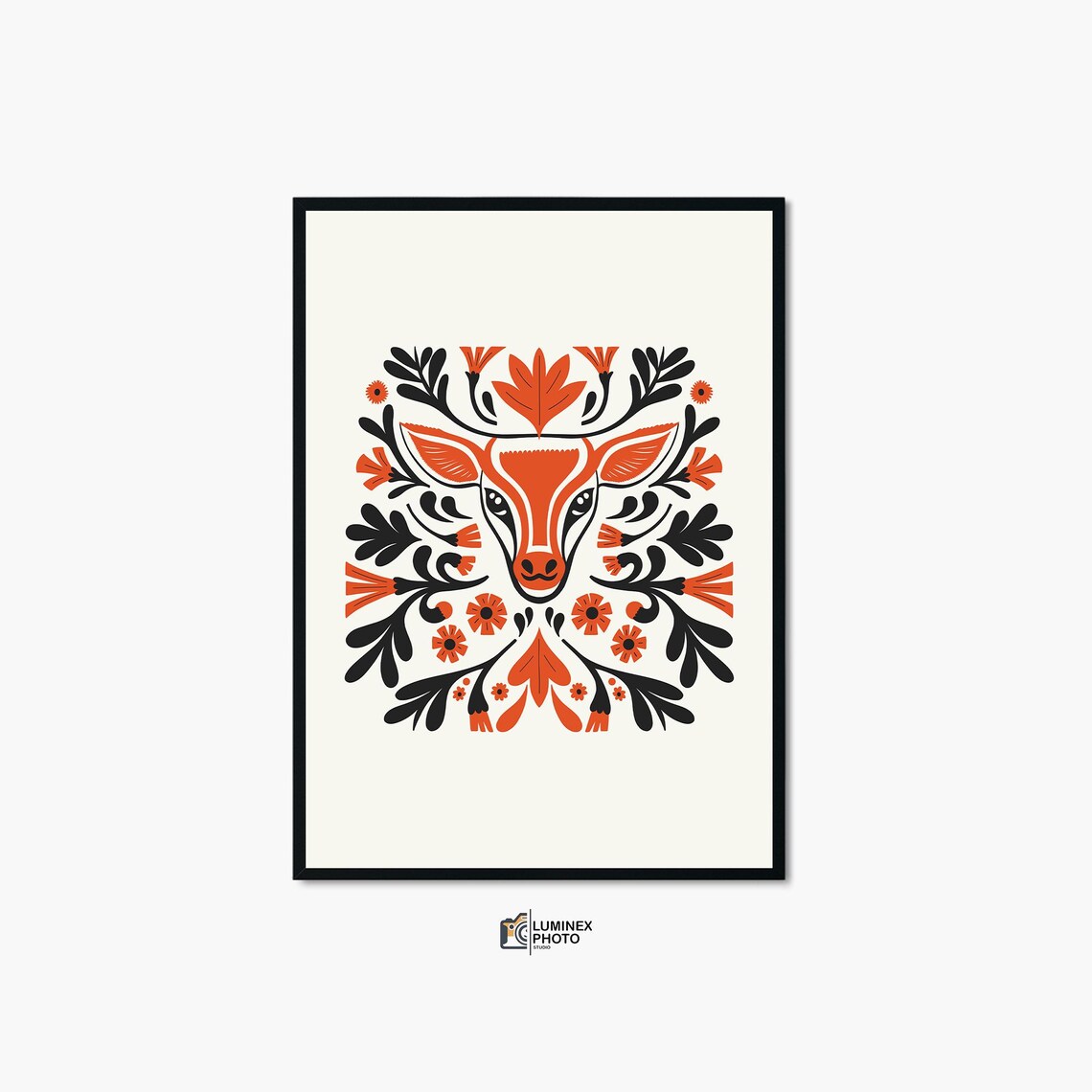 Nordic Baby Deer Abstract Scandinavian Art Print