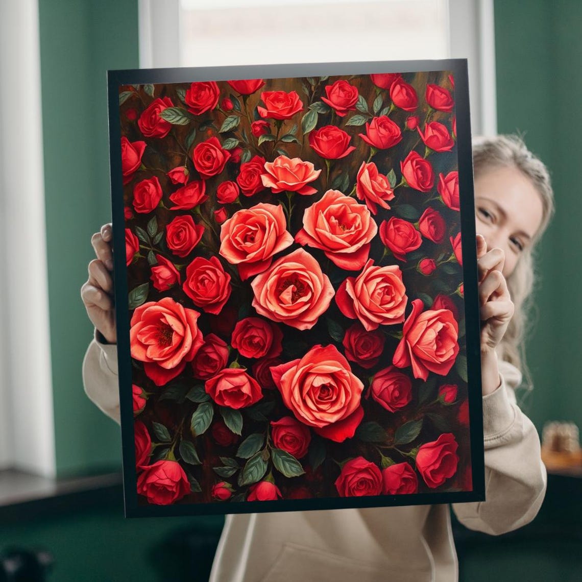 Elegant Red Rose Puzzle, Relaxing Hobby