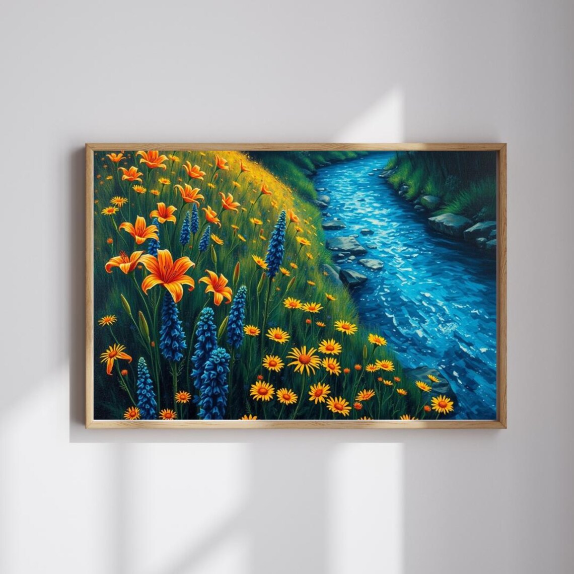 Scenic River Poster Print, Vibrant Landscape