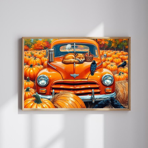 Pumpkin Patch Jigsaw Puzzle Vintage Truck Autumn Family Activity