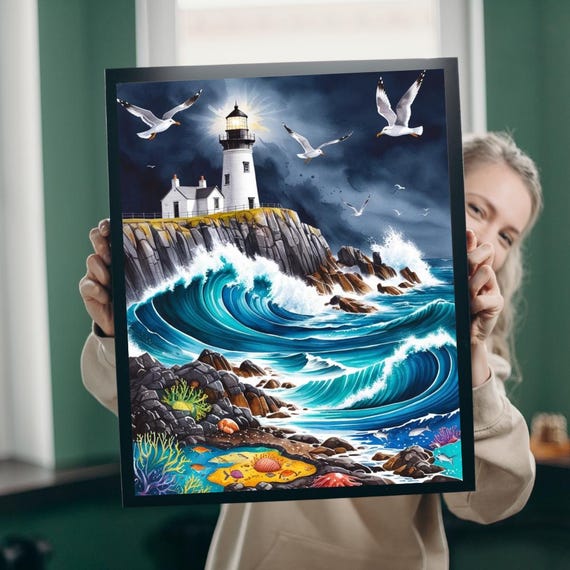 Lighthouse Seaside Puzzle Scenic Rocky Shoreline Jigsaw Game