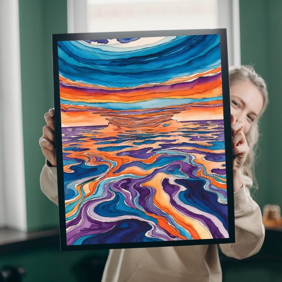 Surrealist Ocean Sky Abstract Art Print