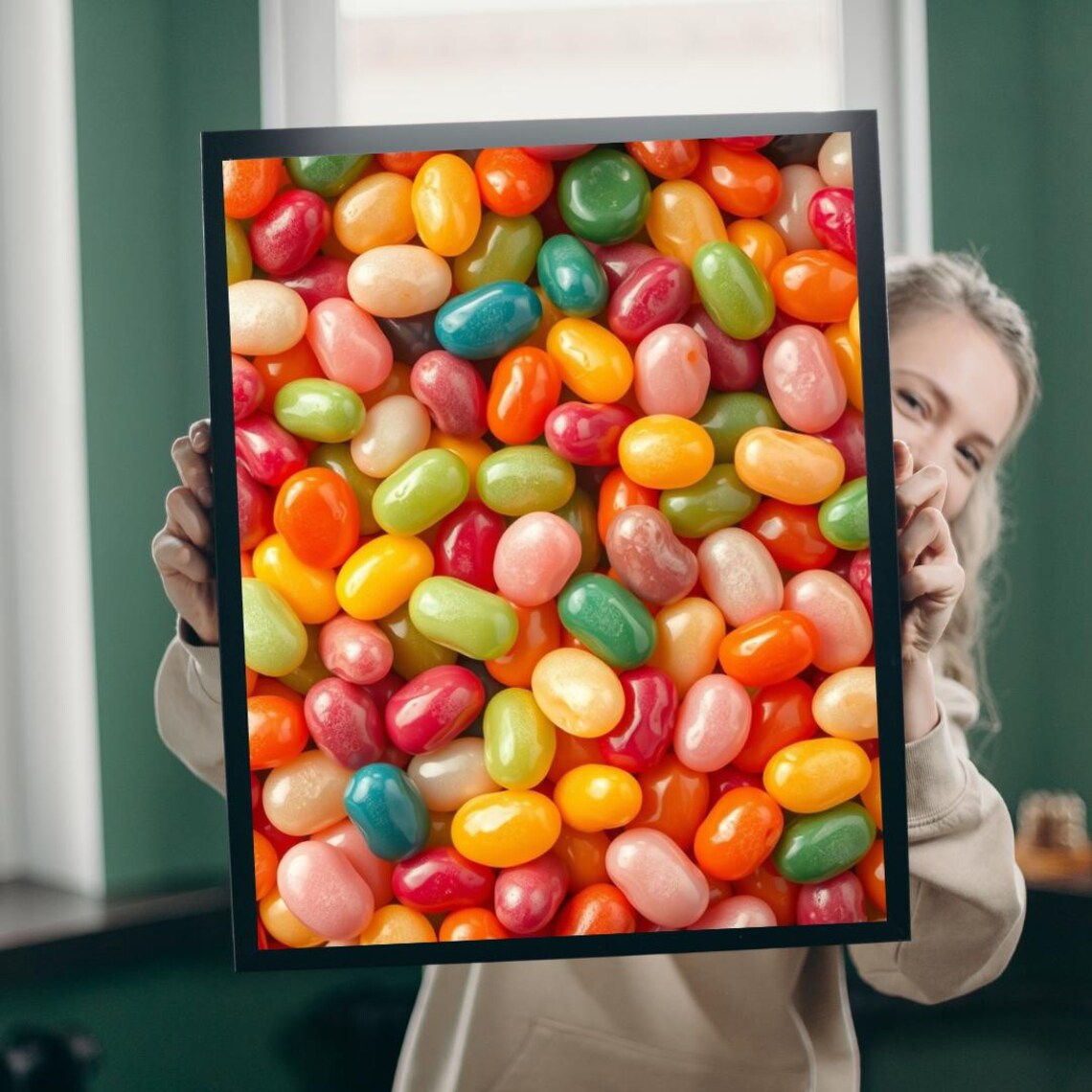Colorful Jelly Beans Candy Macro Photography Sweet Treats Poster