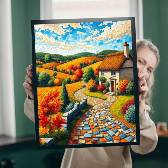 Autumn Landscape Mosaic Puzzle Cozy Fall Decor