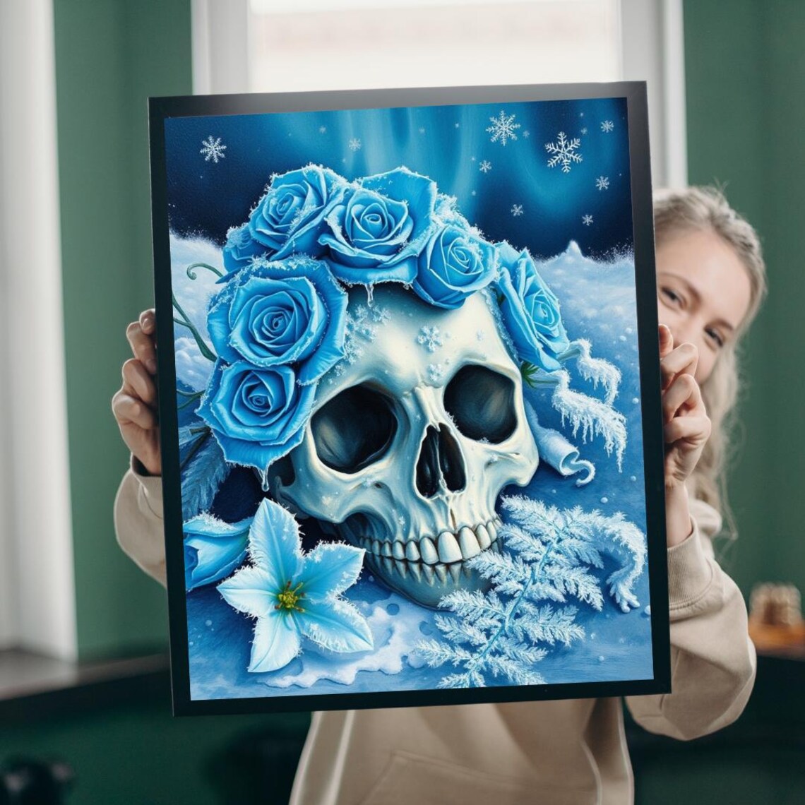 Gothic Winter Skull Halloween Art Print