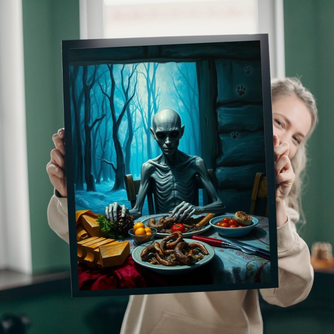 Haunting Feast Gothic Halloween Puzzle Art Print