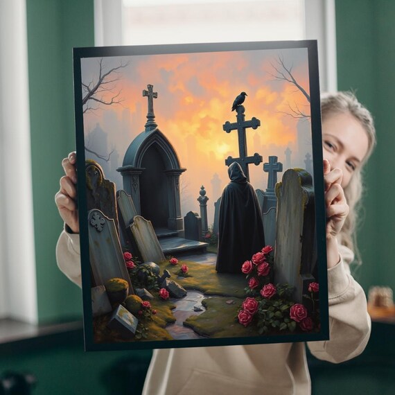 Gothic Graveyard Jigsaw Puzzle Eerie Cemetery Scene