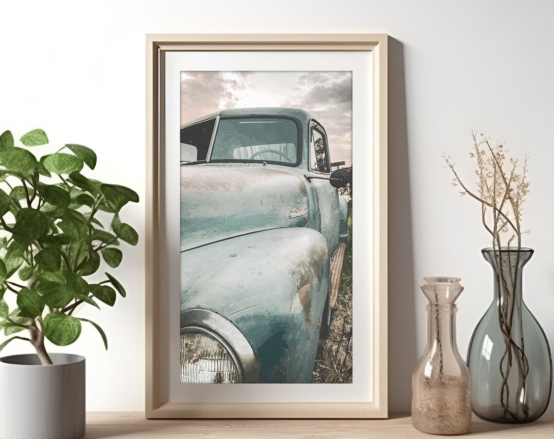 Weathered Vintage Pickup Truck Front Fender Rust Photography Poster