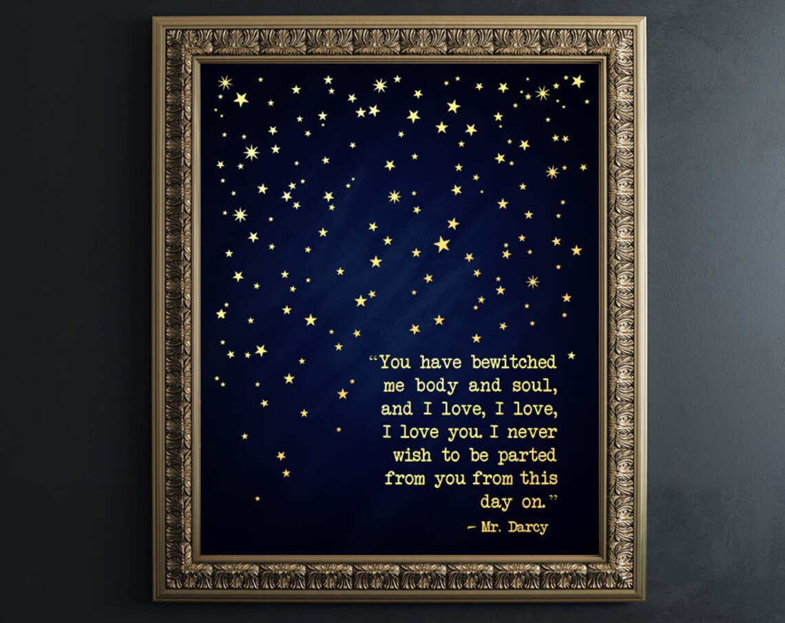 Jane Austen Pride And Prejudice Gold Foil Art Print