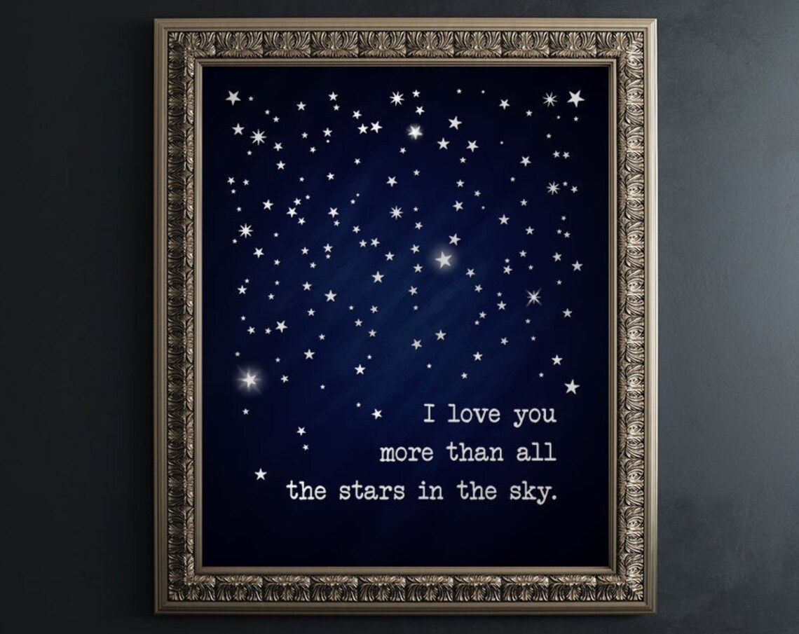 I Love You More Than All the Stars, Minimalist Art Print