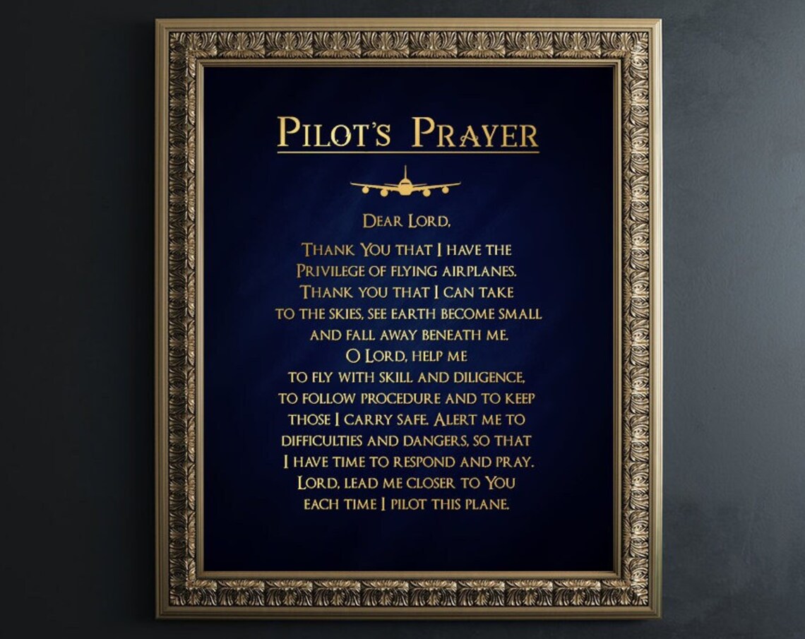 Pilot Prayer Aviation Art Print, Gift for Men