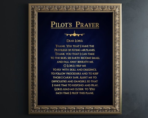 Pilot Prayer Aviation Art Print, Gift for Men