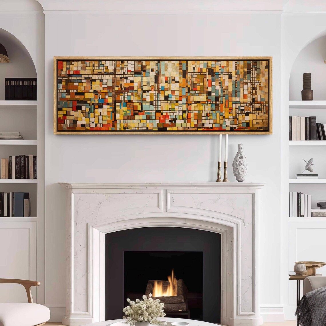 Mid Century Modern Mosaic Wall Art Print, Boho Decor - Image 3