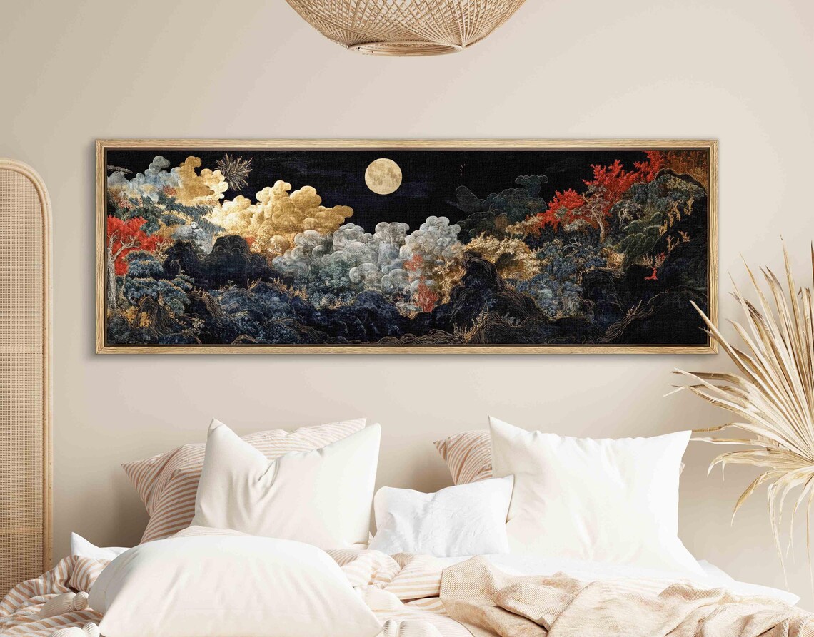 Vintage Japanese Tapestry Landscape Art Print - Image 2