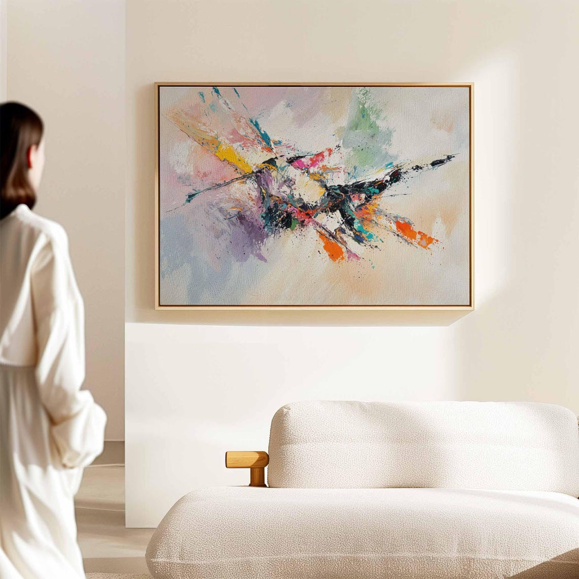 Abstract Bird In Flight Expressive Splatter Colorful Modern Art Print - Image 2