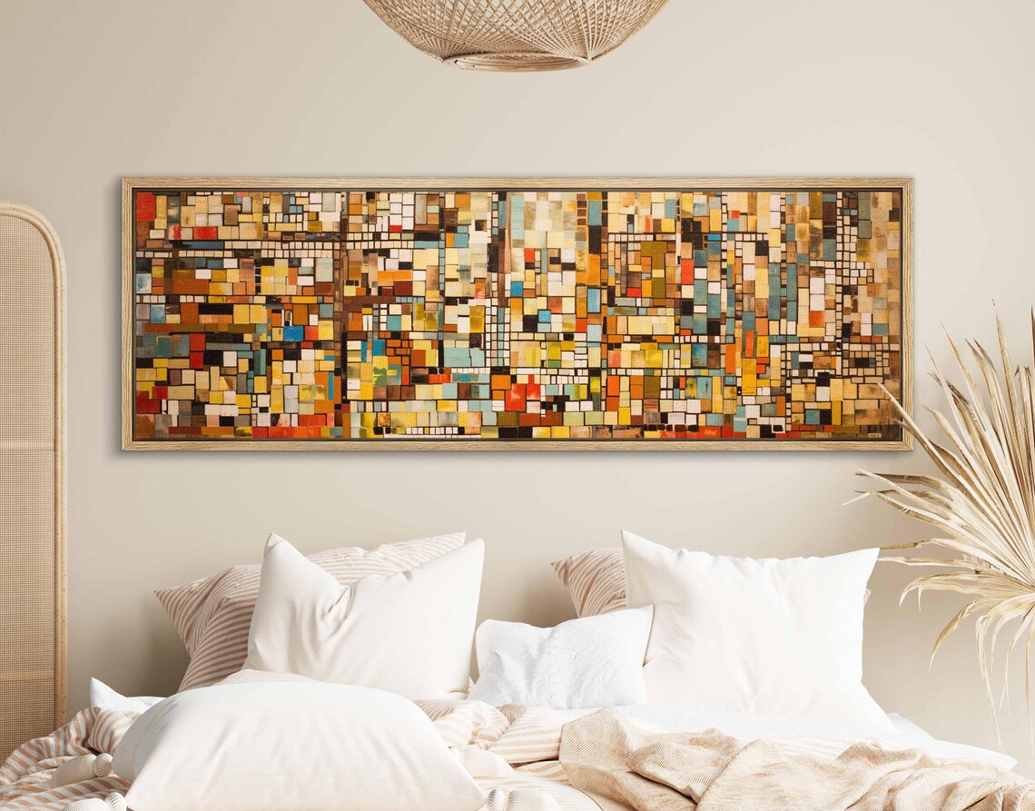 Mid Century Modern Mosaic Wall Art Print, Boho Decor - Image 2