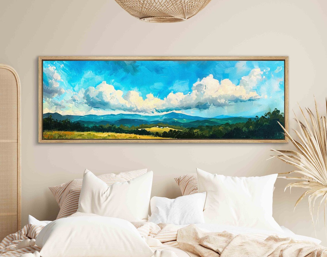 Panoramic Landscape Oil Painting Art Print, Modern - Image 2