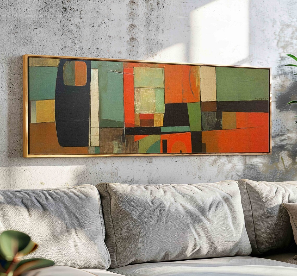 Mid Century Modern Geometric Wall Art Print