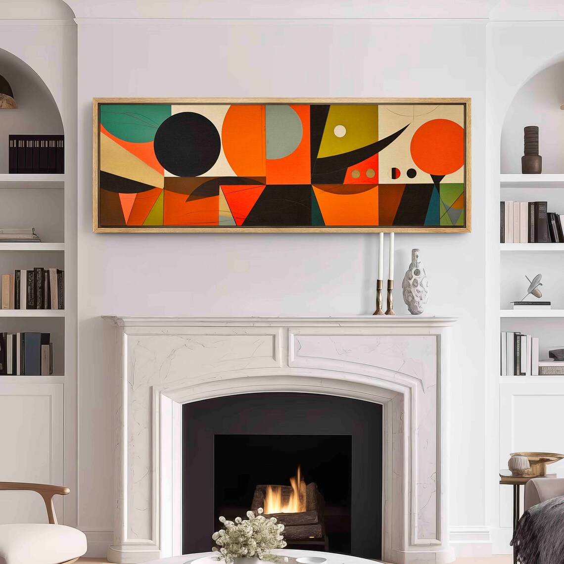 Mid Century Modern Geometric Art Print, Boho Decor - Image 3