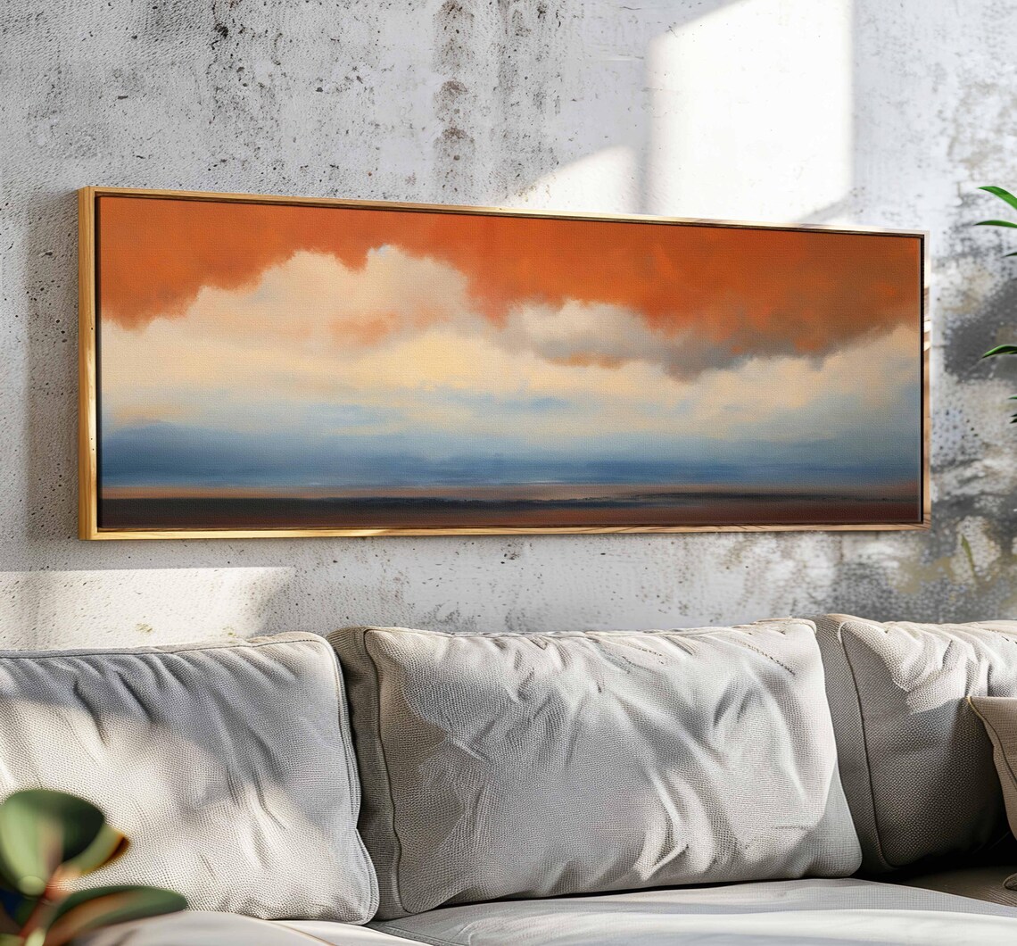 Moody Landscape Cloud Wall Art Print, Modern