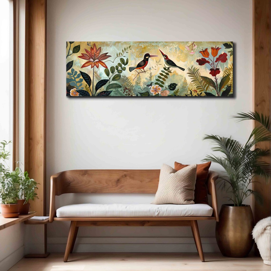 Vintage Botanical Flowers, Panoramic Wall Art Print - Image 4