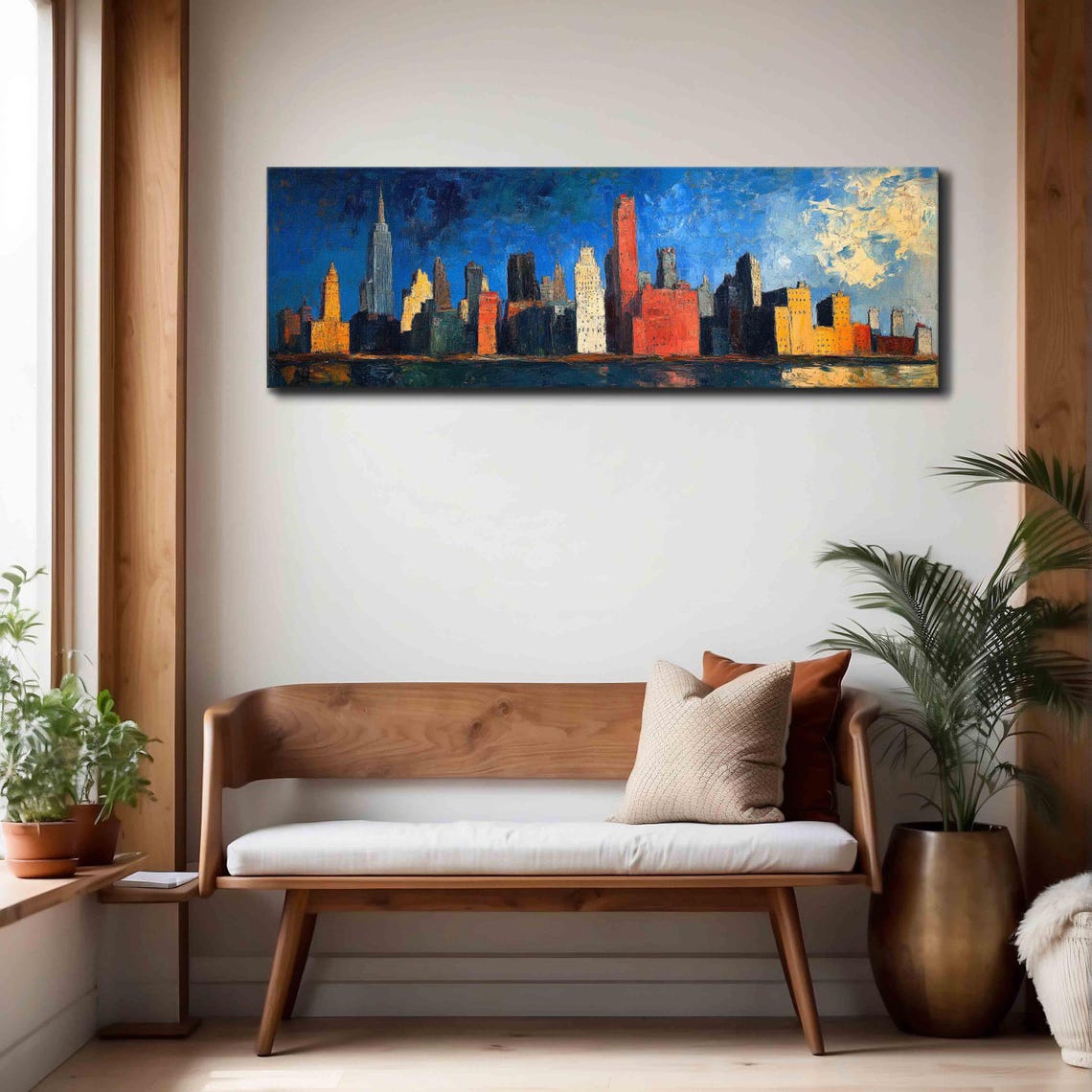 New York City Colorful Skyline Empire State Painting Travel Poster - Image 4