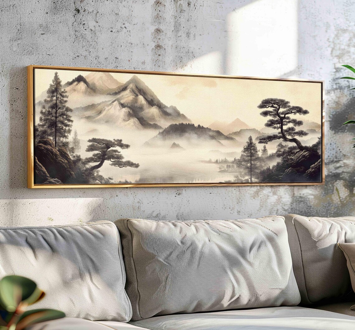 Vintage Japanese Tapestry, Boho Wall Art Print