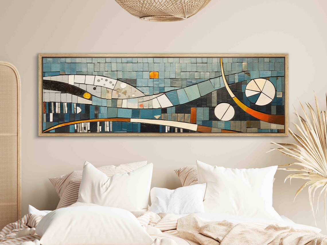 Panoramic Mid-Century Modern Boho Wall Art Print - Image 2