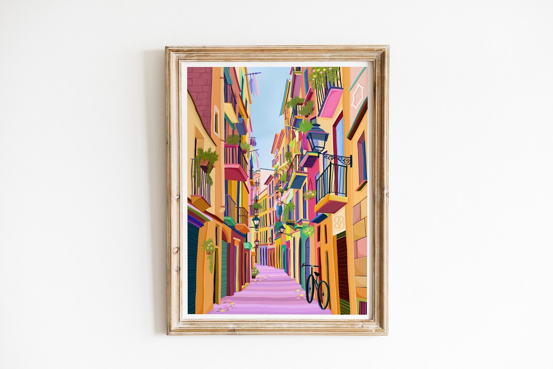 Barcelona Gothic Quarter Travel Poster, La Rambla - Image 2