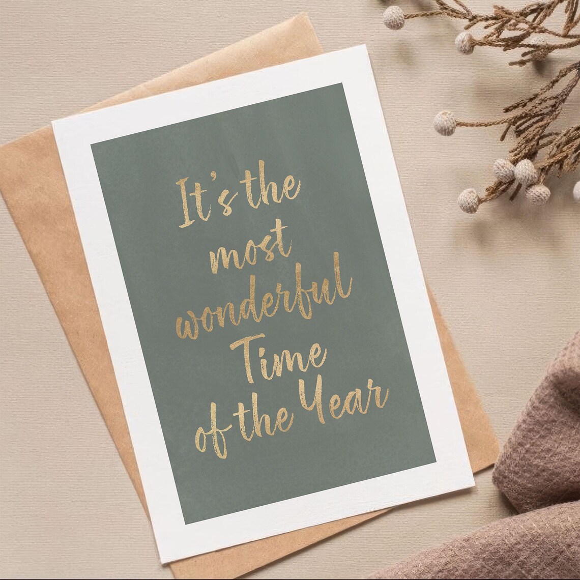 Most Wonderful Time Christmas Typography Poster