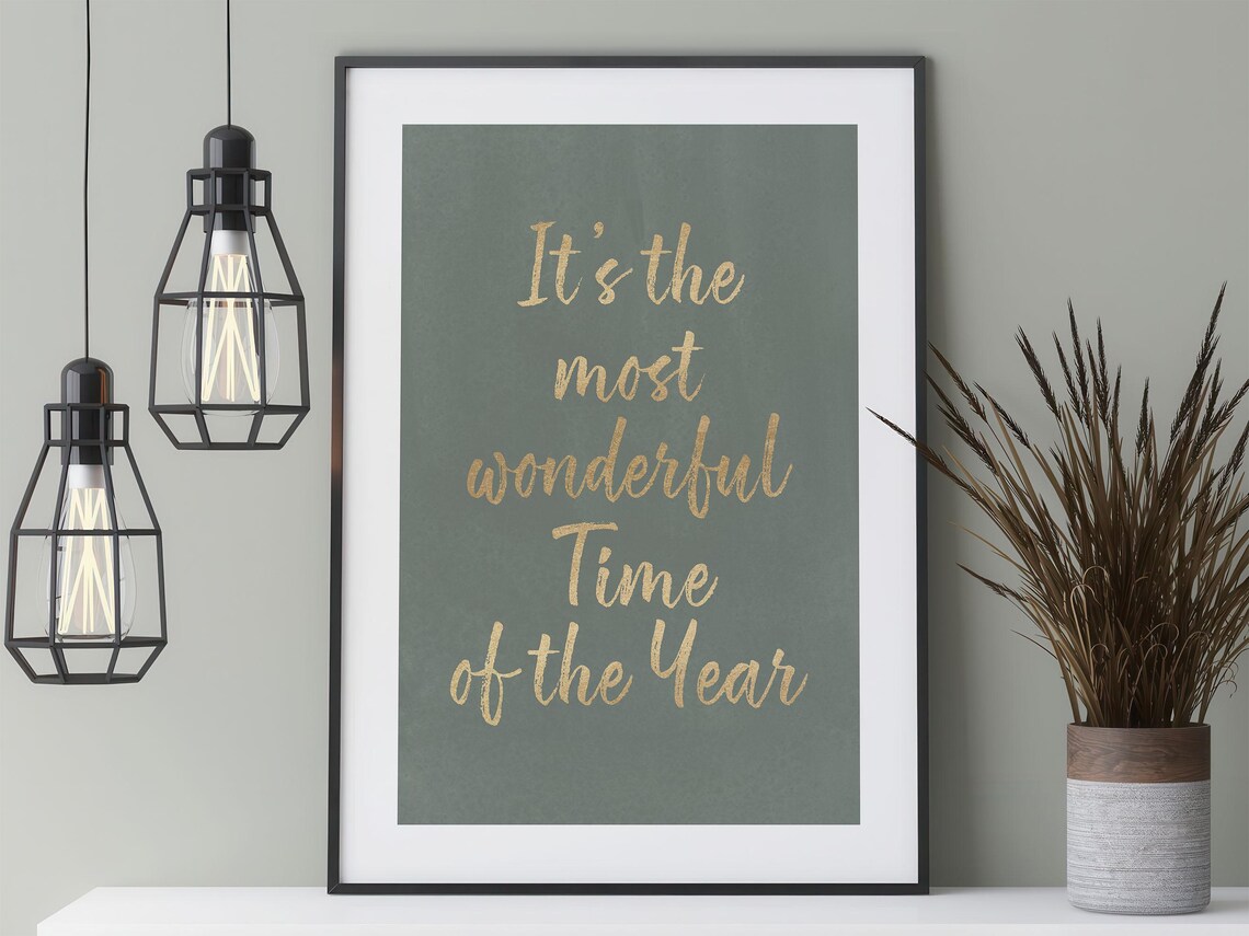 Most Wonderful Time Christmas Typography Poster - Image 3