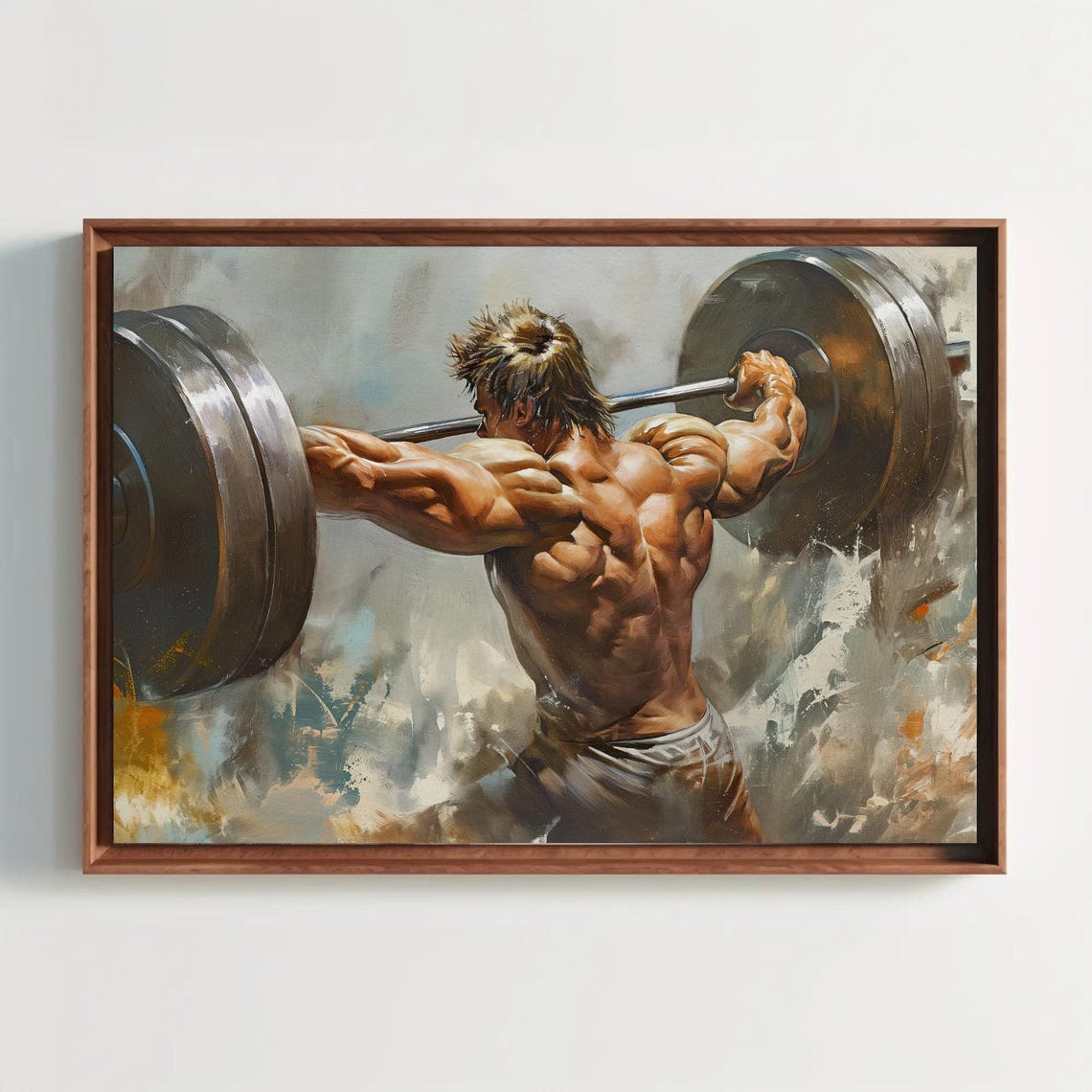 Weightlifter Overhead Squat Heavy Barbell Strength Gym Art Poster - Image 5