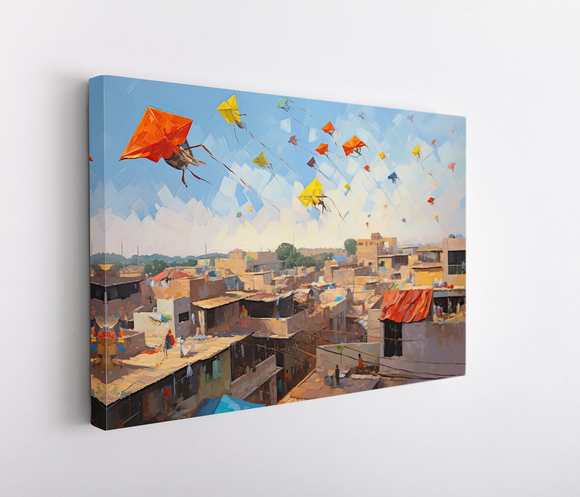 India Kite Festival Desi Art Print, Indian Home Decor - Image 4