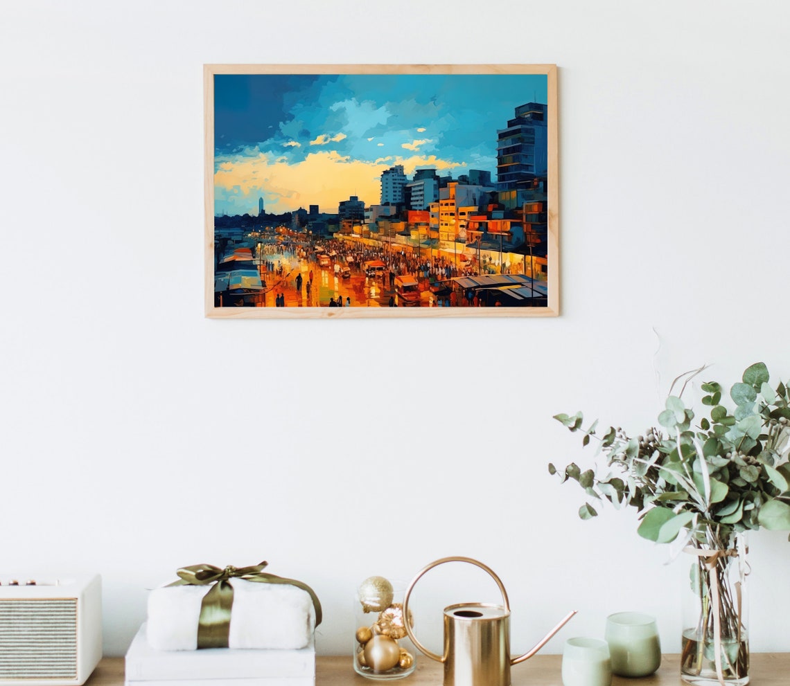 Bangladesh Art Print Bangladesh Art Bangladesh Poster Bangladesh Painting Bangladesh Print Large Wall Art - Image 2
