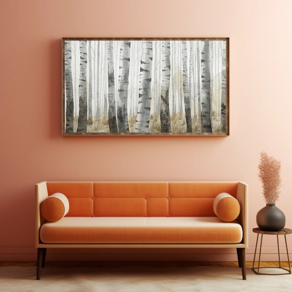 Birch Grove Watercolor Art Print, Winter Forest Scene - Image 2