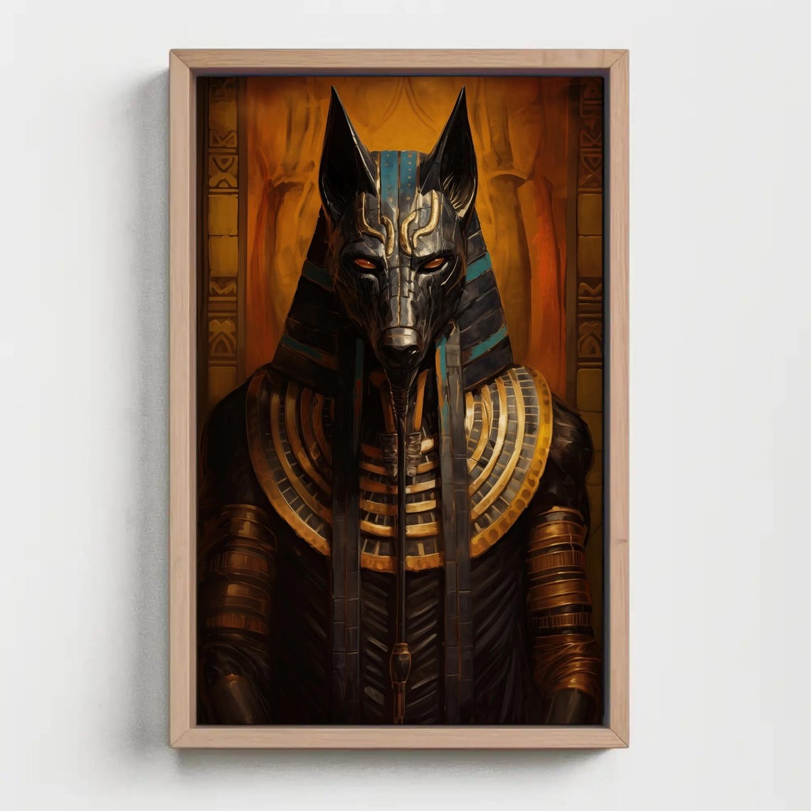 Anubis Egyptian God in Dark Ceremonial Armor with Golden Collar Poster - Image 5
