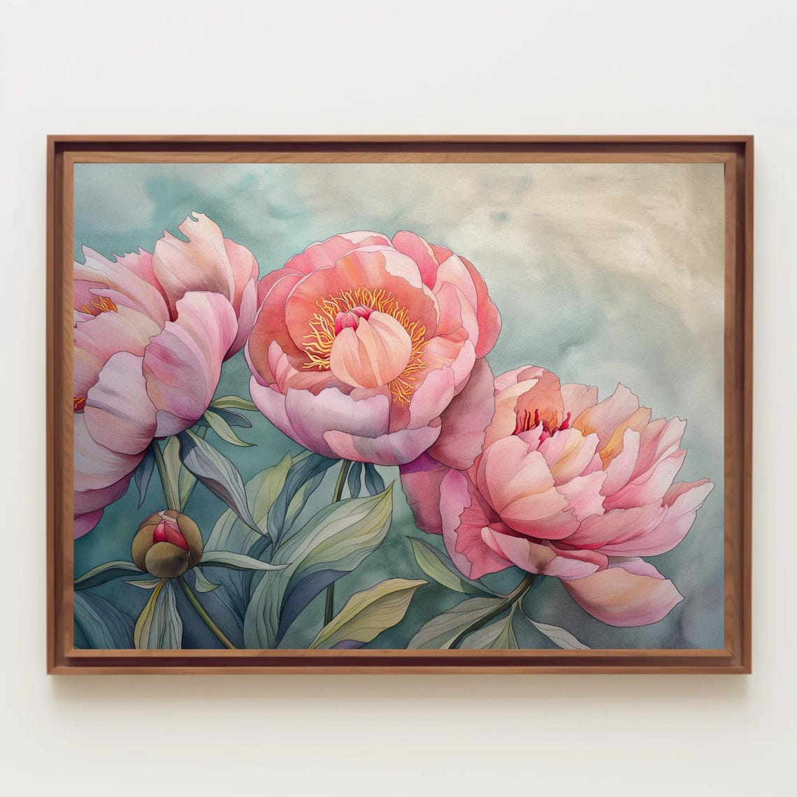 Blush Pink Peonies Watercolor Soft Romantic Floral Bloom Poster - Image 4