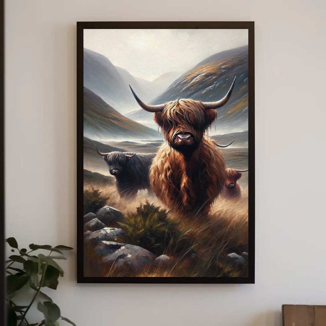 Highland Cattle Rustic Farmhouse Poster Print