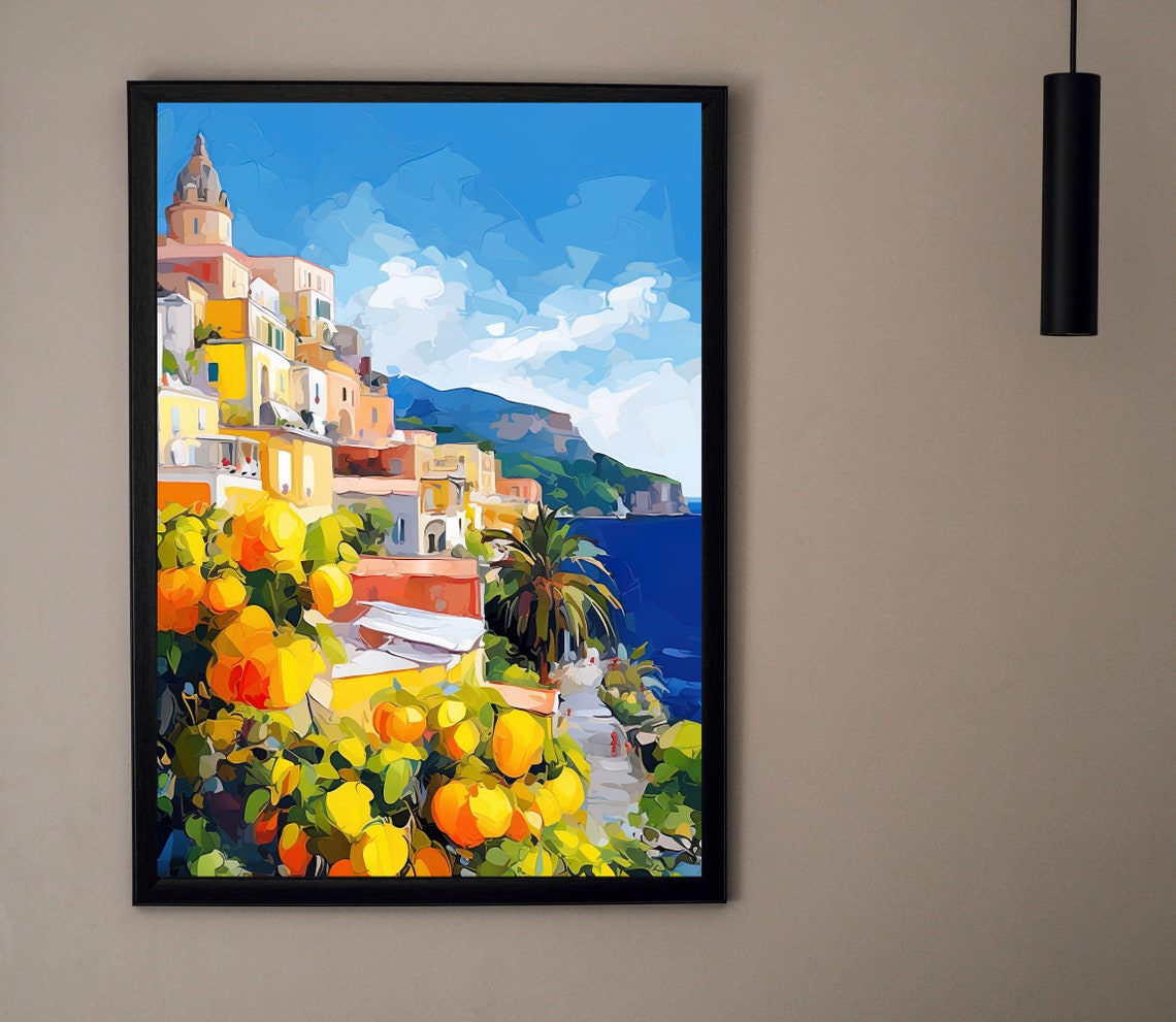 Sorrento Italy Coastal Town With Lemon Groves View Travel Poster - Image 4